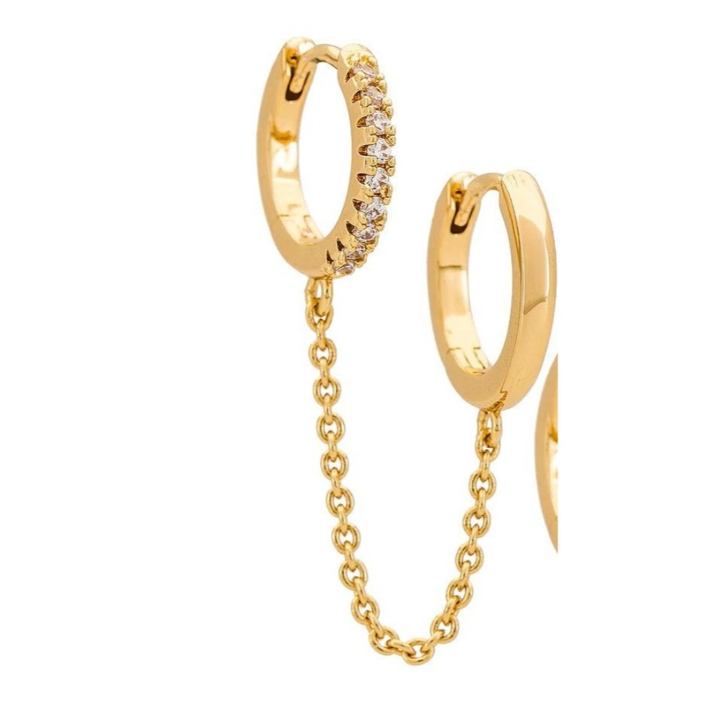 Miranda Frye Elliot Double Hoop Single Earrings In Gold Womens Chain — image 2 of 7